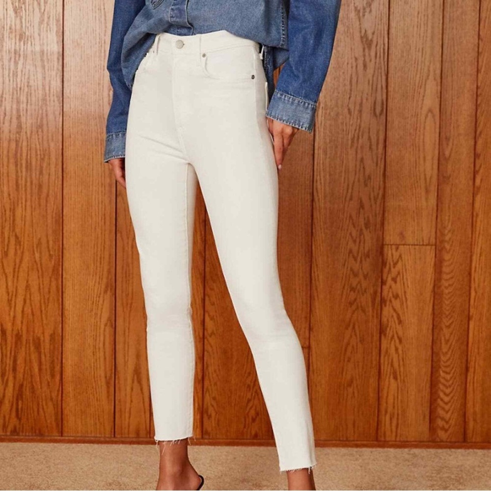 Aritzia Denim Forum Crop White Pants